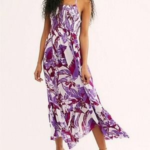 Free People heat wave printed maxi dress floral XS